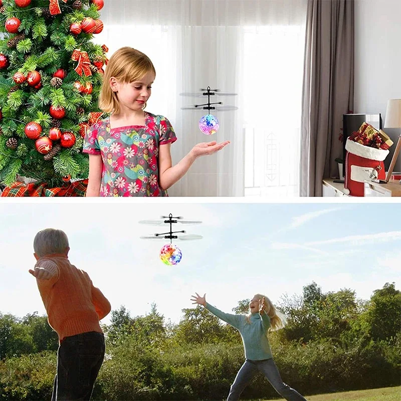 Sospensione della luce a led Sfera di cristallo Induzione a infrarossi Controllo dei gesti RC Giocattoli luminosi colorati Volare Regalo unico per i bambini