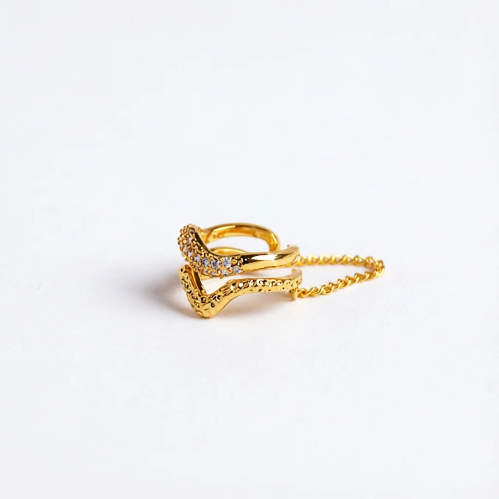 18k Real Gold Korean Luxury Earrings High Fashion U No Pierced Micro-Inlaid Zircon Simple Versatile Zircon Earrings Jewelry Gift