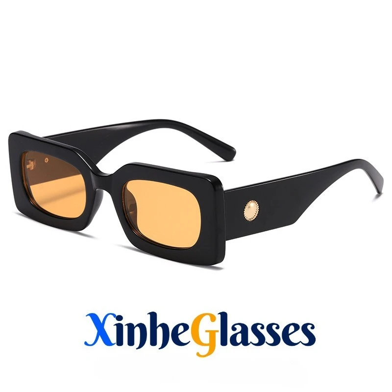 

Retro Thick Frame Box Sunglasses Fashion Brown Sunglasses Trendy UV Resistant Sunglasses Sunscreen Y2k Sunglasses