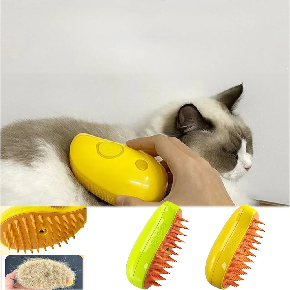 

Cat Dog Steam Brush Electric Spray Water Spray Kitten Pet Comb Soft Silicone Depilation Cats Bath Hair Brush Grooming Supplies