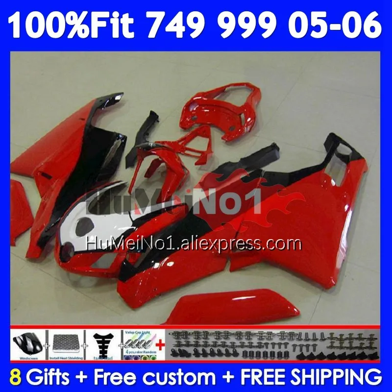 OEM Bodywork For DUCATI 749 999 S R 749R 999R Body 302No.31 749-999 2005 Red black 2006 749S 999S 05 06 Injection Fairing kit