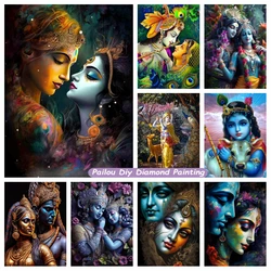 Indian God Radha Krishna Love Diamond Painting Crystal Rhinestone Hindu Religious Art Full Drills Mosaic Cross Stitch Home Decor