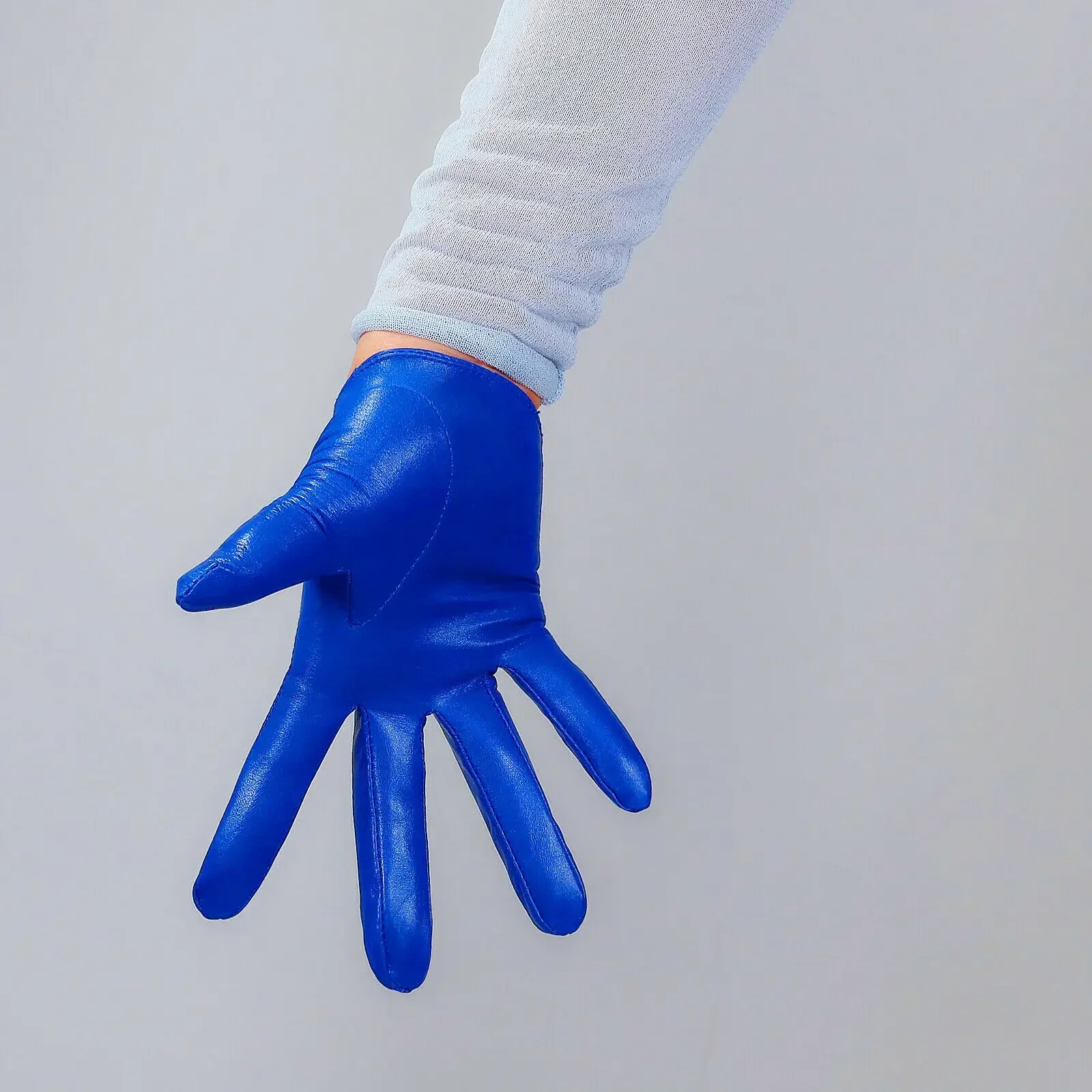 

Кожаные перчатки DooWay Blue GLOVES из натуральной овечьей кожи, 13 см, укороченные, без пальцев, для костюмированных вечеринок и вождения