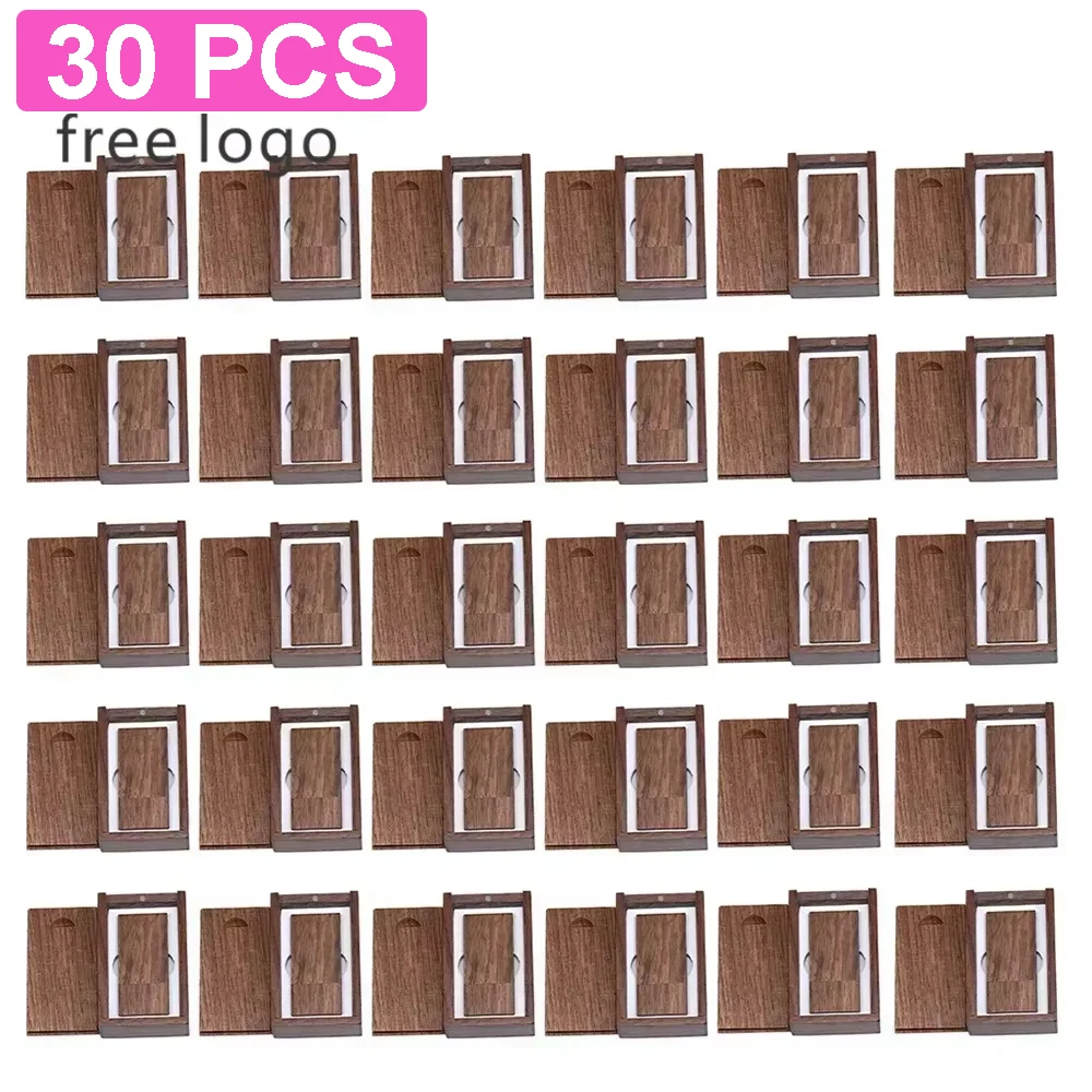 30pcs/lot Fashion Wood USB Flash Drive 128GB 64GB 32GB Free Custom Logo Pen Drive Photography Studio Memory Stick 16GB 8GB 4GB