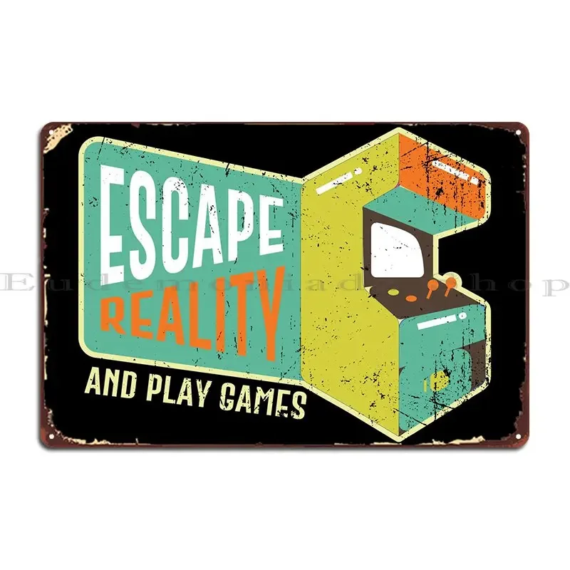 Retro Video Game Gamer Metal Sign Garage Mural Iron Wall Decor Plaques Tin Sign Poster