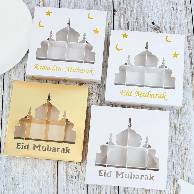 1Pcs Eid Mubarak Gift Box Candy Cake Chocolate Packaging Box Ramadan Kareem Home Decoration 2025 Islamic Muslim Party Supplies