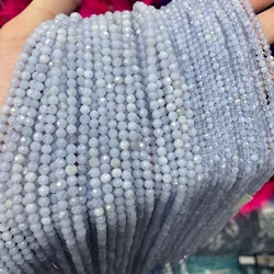 Natural Stone Beads Small Faceted Blue Lace Agate Highlight Faceted Agate Loose Beads 2 3 4mm Bracelet Necklace Jewelry Making