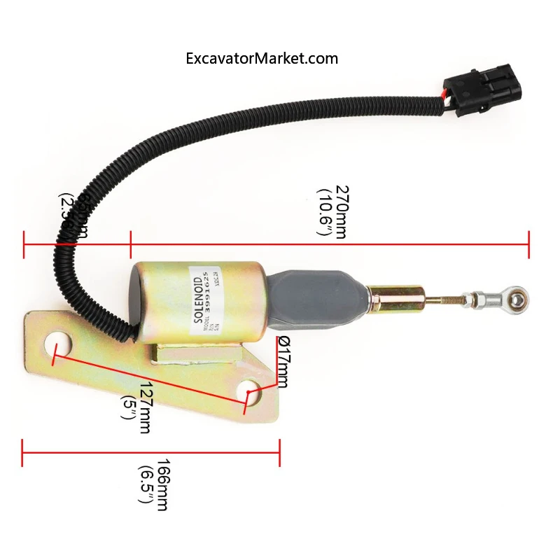 Excavator Spare For Liugong  3991625 Lg220 225c 923 Flameout Solenoid Valve 130 225-7 6bt5.9 Flameout Switch