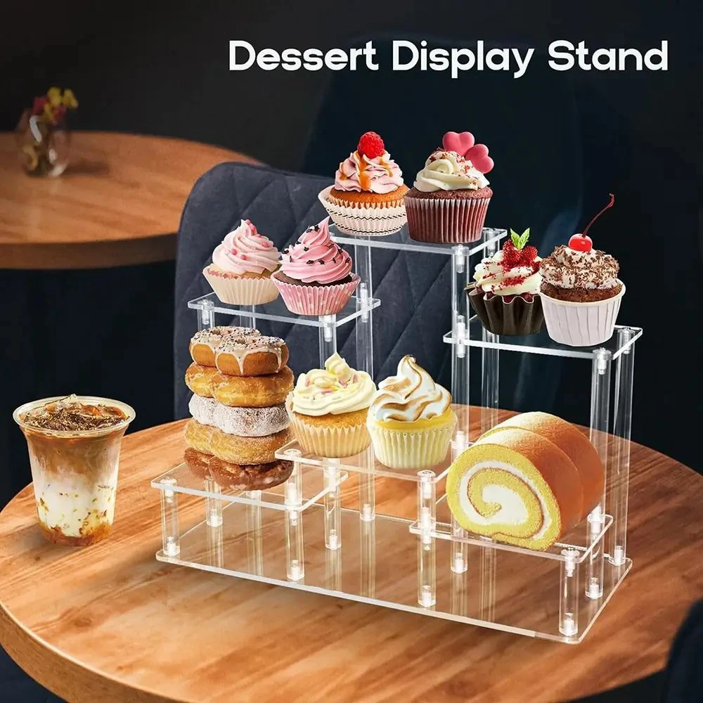 Acrylic Display Stand Figure Toy Stands Perfume Lipstick Organizer Cupcake Holder Jewelry Bracelets Transparent Display Shelf