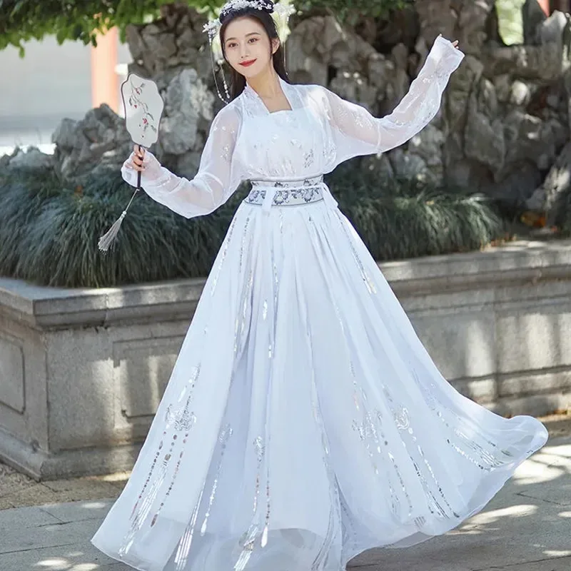 CyNew-vestido Han de talla grande para escenario de baile, trajes Tang para adultos, Hanfu, traje de Festival de la dinastía Ming para mujer, disfraz Hanfu antiguo de Hada para fiesta