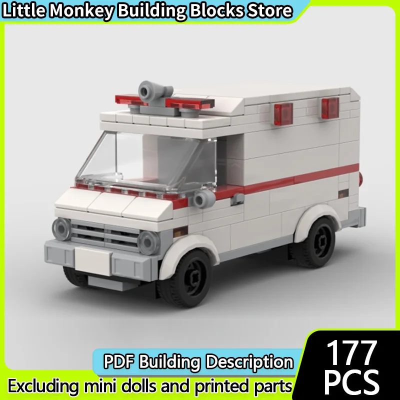 

Urban Rescue Vehicles Model MOC Building Bricks Retro Ambulance Modular Technology Children Holiday Gifts Assemble Toys Suit