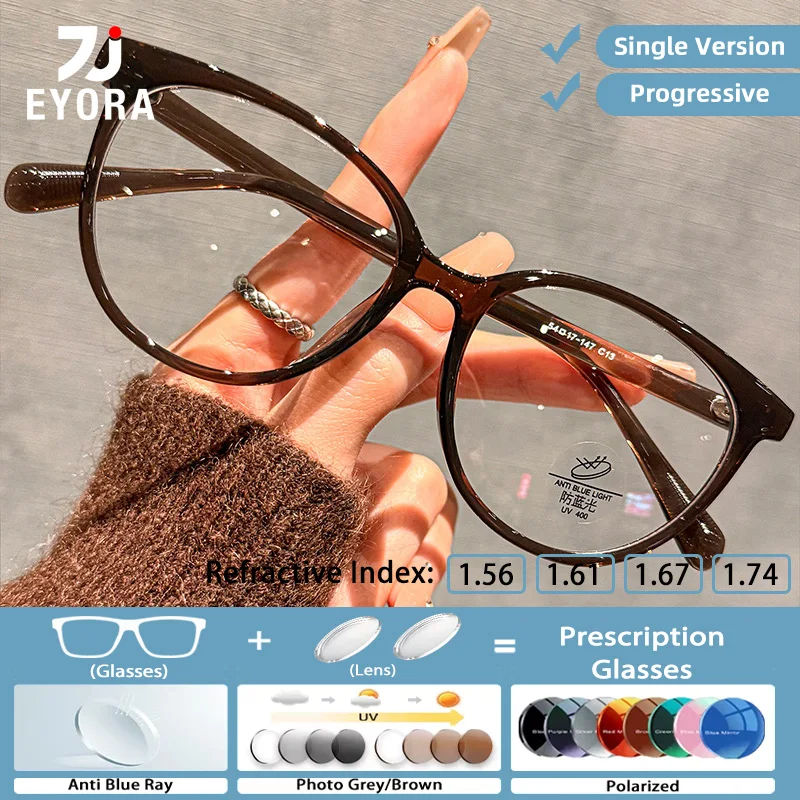 

EYORA Lightweight Oval TR90 Unisex Reading Glasses Myopia Eyewear Hyperopia Anti Blue Ray Progressive Photochromic Eyewear Lens