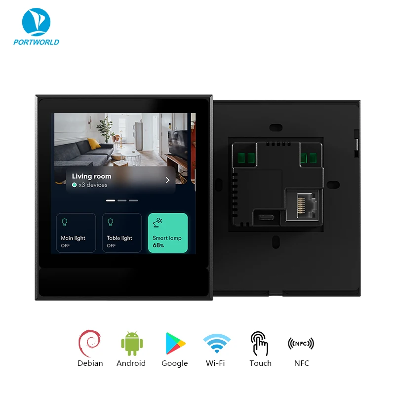 4 Inch 480* 480  Resolution Smart in Wall/ Desktop Android HMI Touch Panel PC with NFC for Hospital Nurse Attendance System