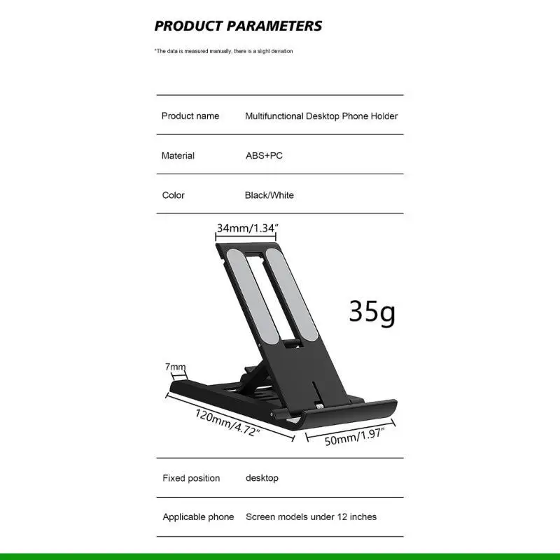 Adjustable Cell Phone Stand, Non Slip Cradle Dock Holder Stable Foldable Desktop Stand Compatible With All Mobile Phones