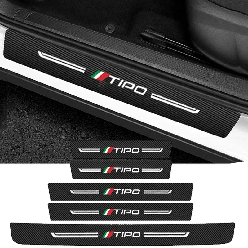 For FIAT TIPO Logo Auto Door Threshold Protect Film Decals, Car Trunk Bumper Sticker, Scratch Resistant Anti-collision Strip
