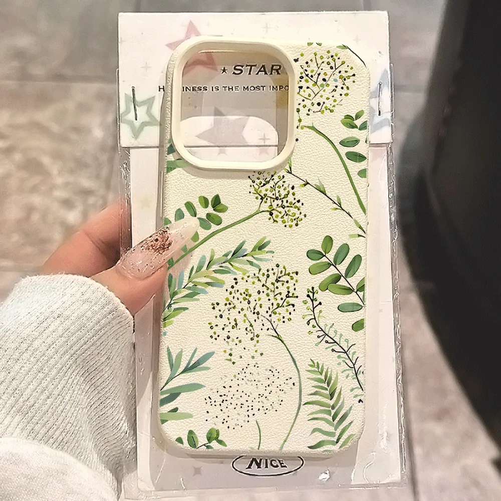 Fernblätter-Handyhülle für iPhone 17 16 15 14 13 12 11 Pro Max 16 15 14 Plus 17 16 15 14 13 12 11 Pro 17Air Silikon-Matt-Cover – Detail 1