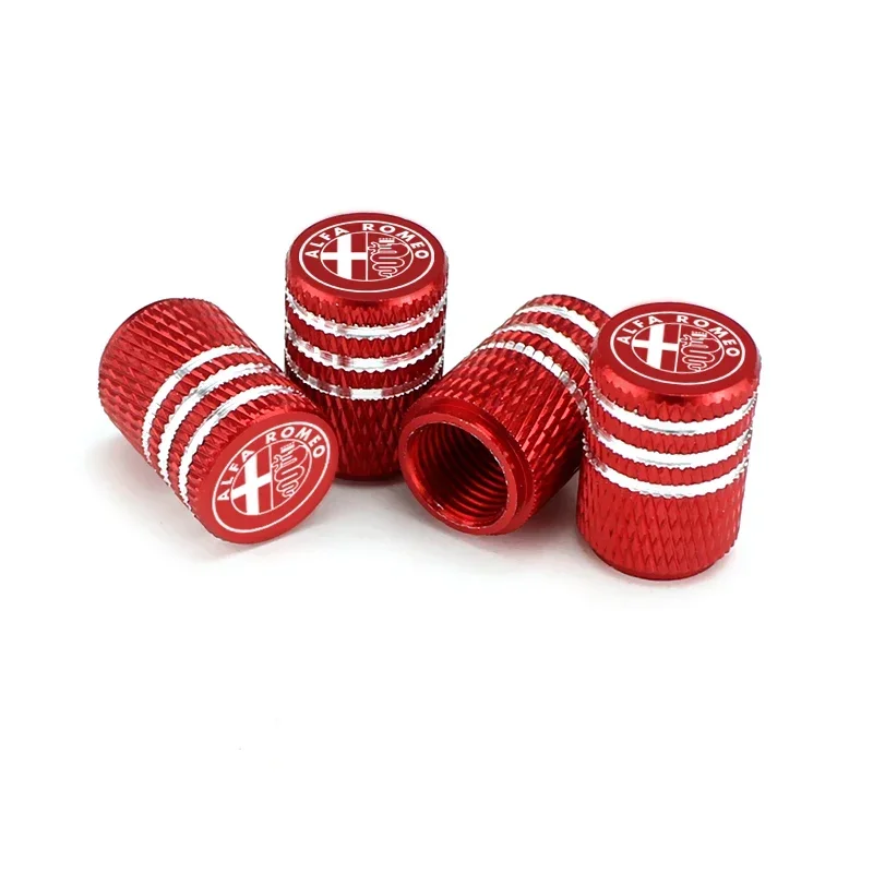 4PCS Metal Wheel Valve Stem Caps Tire Air Cover for Alfa Romeo Spider 147 155 156 159 Giulia Mito Stelvio 4C GT Car Accessories image 4