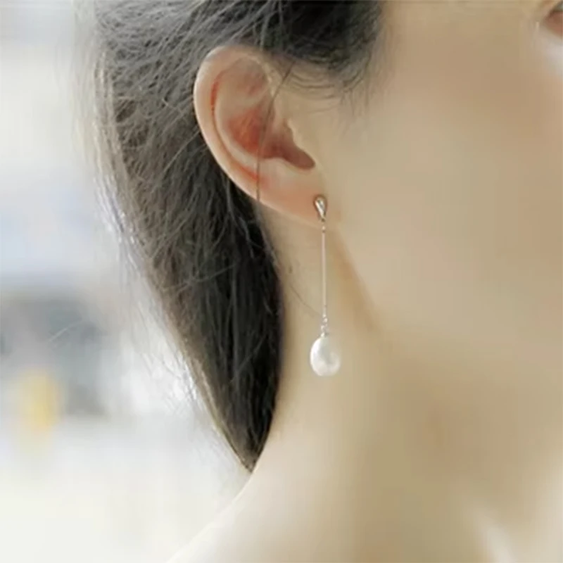 ZHBORUIN 2024 Natürliche Perle Ohrringe Für Frauen 925 Sterling Silber Schmuck Wasser Tropfen Perle Ohrring Qualität Hochzeit Geschenk