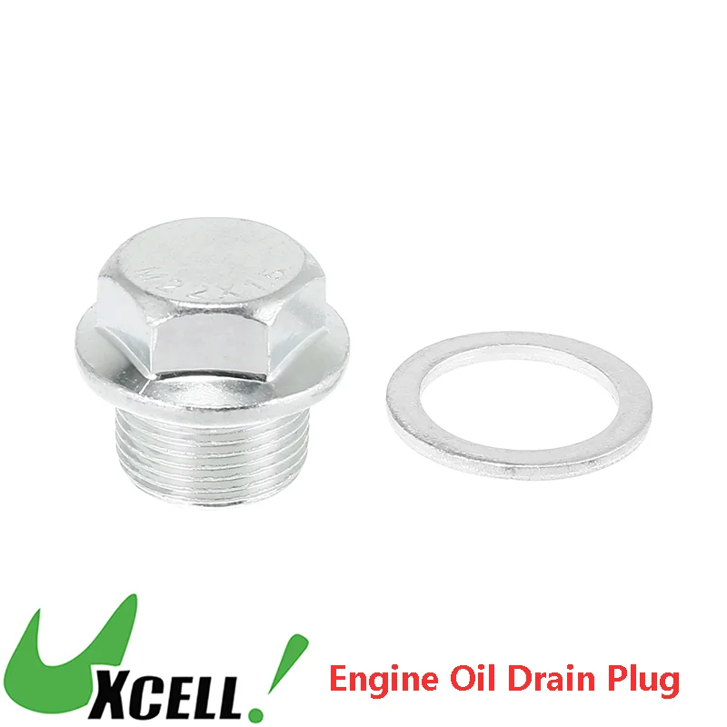 UXCELL 1/2/4 Pcs M22 x 1.5 Engine Oil Drain Plug Sump Drain Nut Oil Drain Bolt Screw with Seal Ring for GM Silver Tone