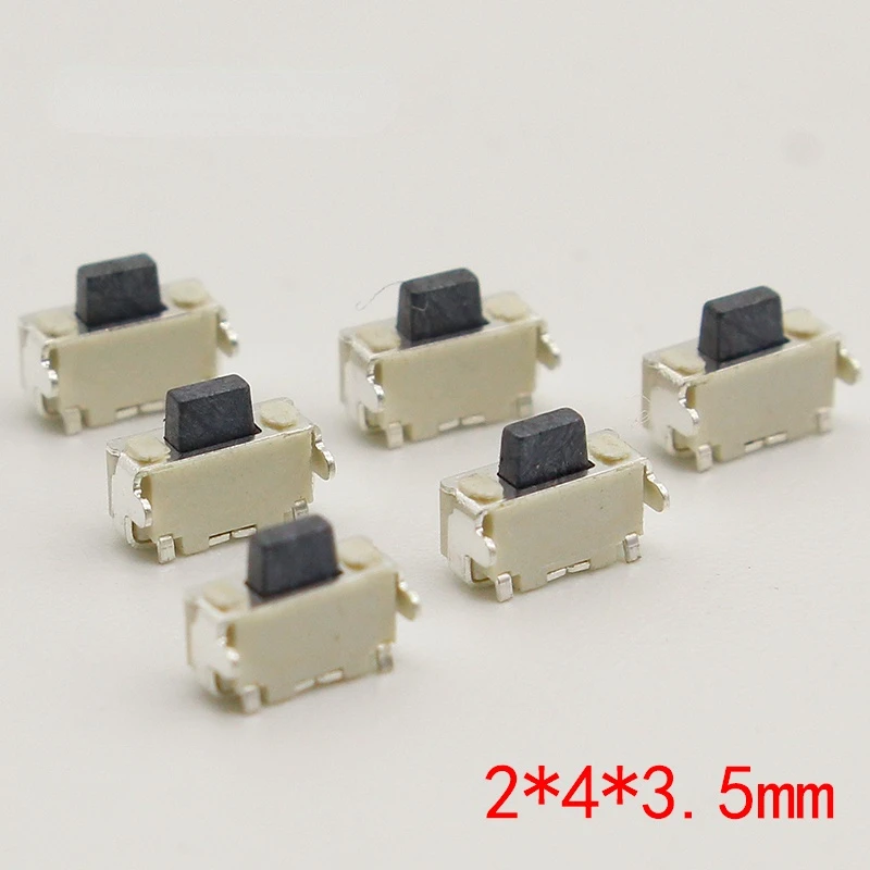 10pcs/lot 2x4 2*4*3.5 MM micro SMD Tact Switch side button Switch phone button