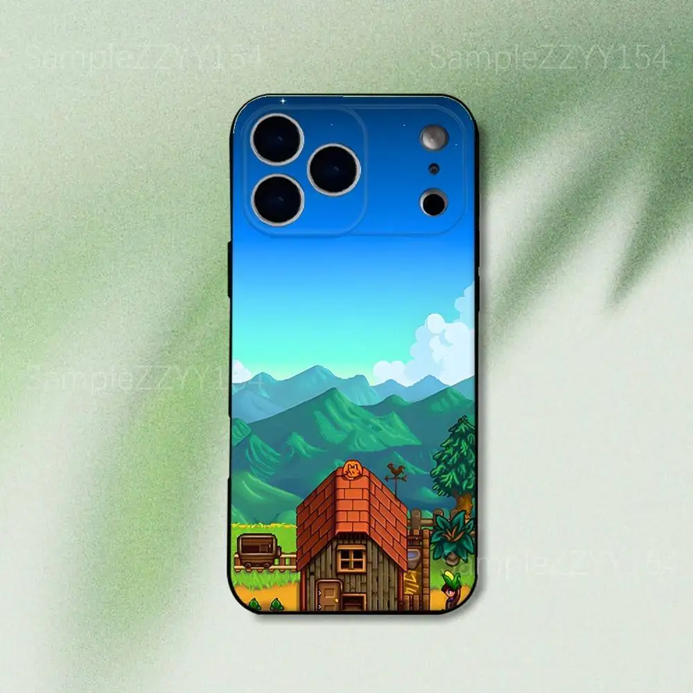 حافظة هاتف Game Stardew Valley لهاتف iPhone 17,16,15,14,13,12,Pro,Max,Plus,E,SE4,Air,Mini Black Soft Funda