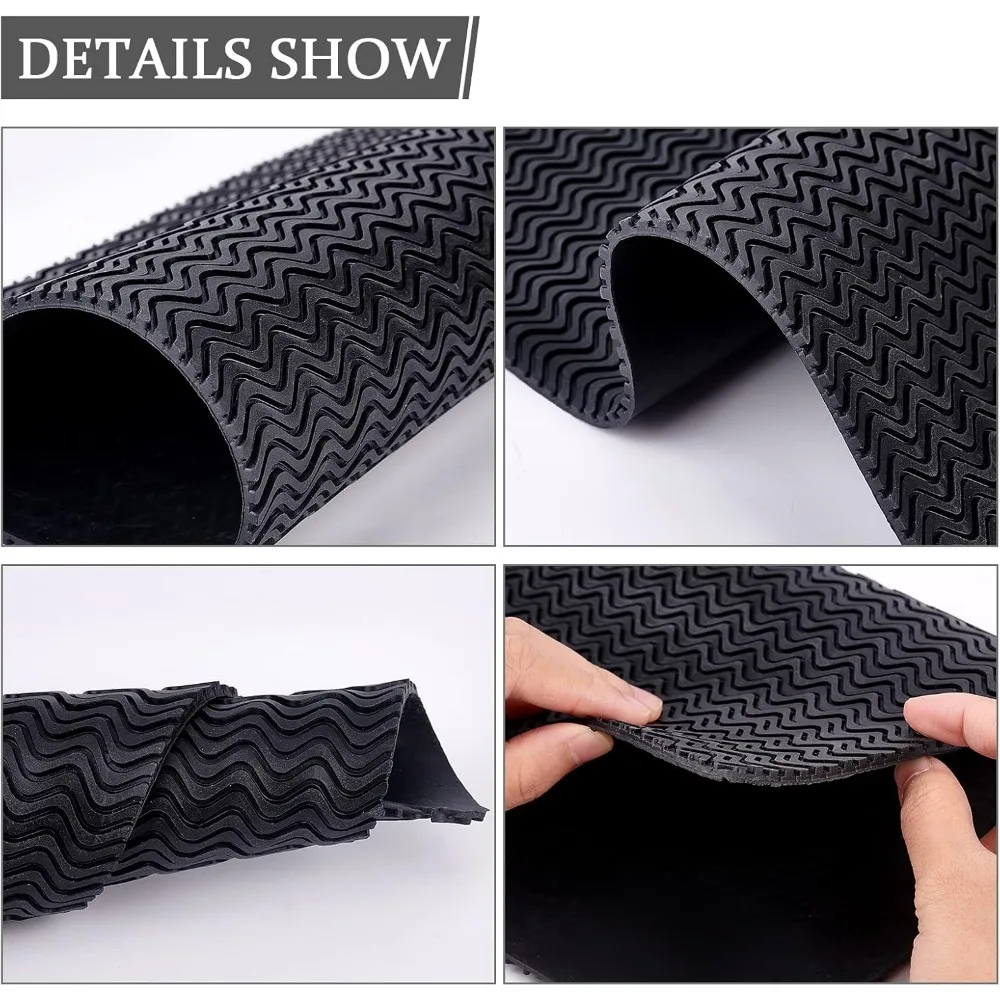 Shoe Sole Repair Rubber Soling Sheet, 3mm Thick Non-Slip Rubber Shoes Bottom Repairing Material Shoe Pads Heel Replacement