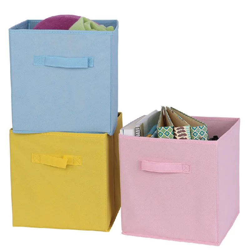 Study grid cabinet cloth drawer table top pack snack box folding storage box children\'s toys organizing basket storage box