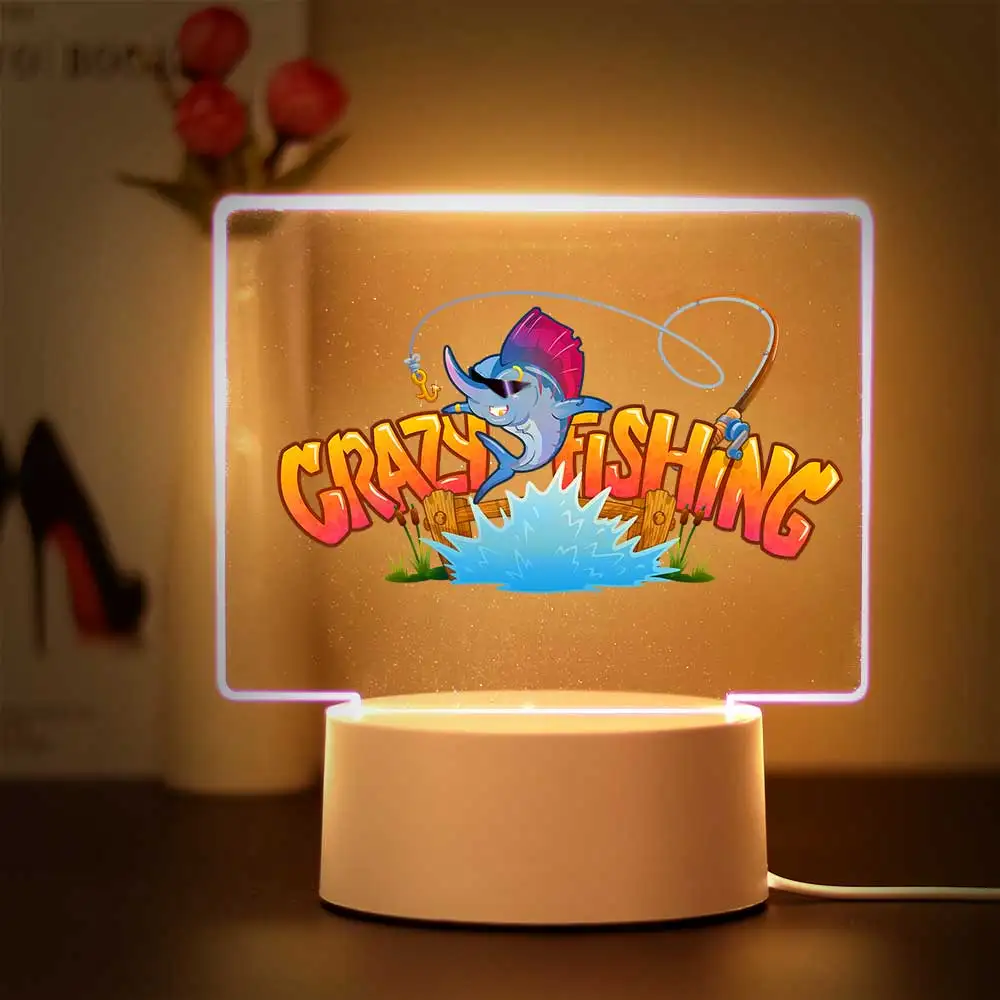 1pc  Cartoon fish Ambiance lamp  3D Visual Acrylic Lamp Room Decor Kids  for Room Decor for Room Decor