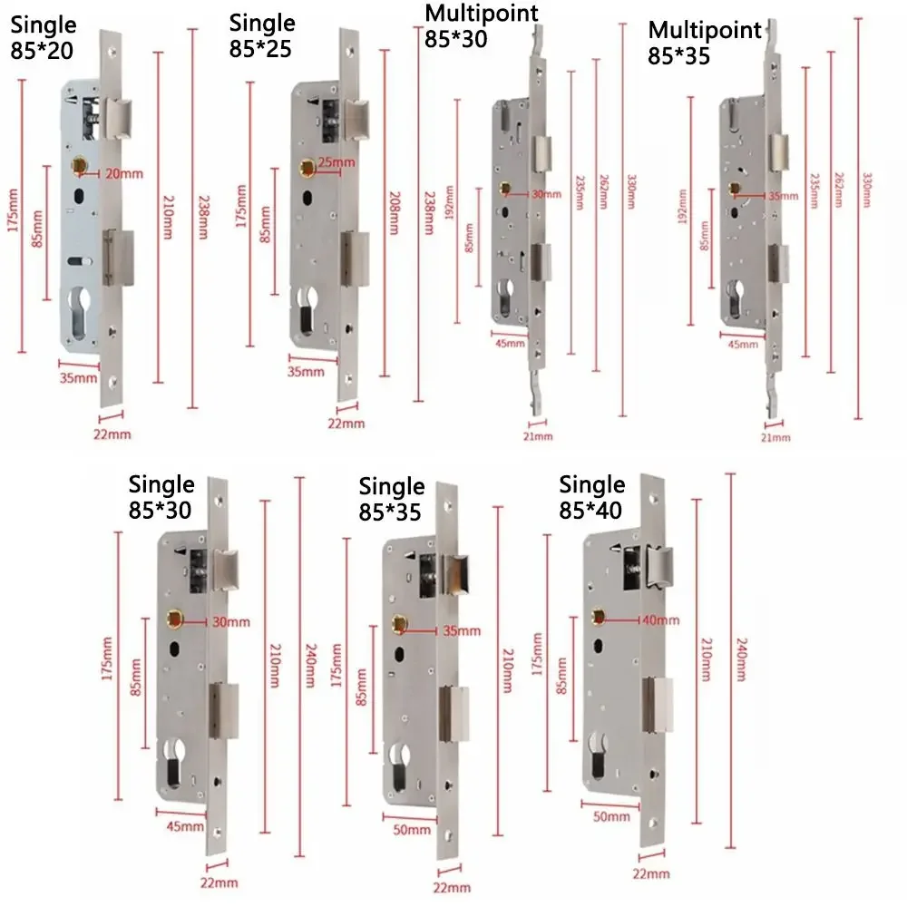 8520/8525/8530/8535 Aluminum Door Lock Stainless Steel Universal Lock Body Mortise Hardware Non Intelligent Lock