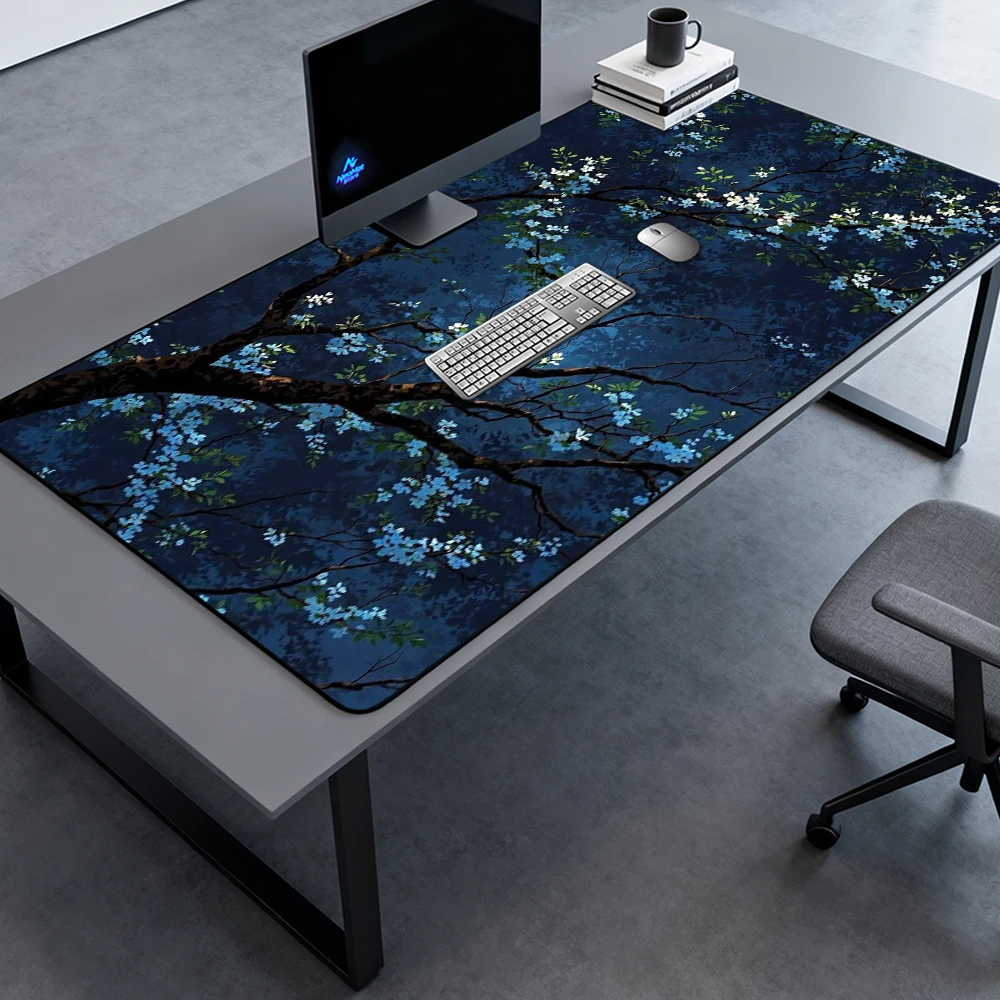 Japanese Sakura Desk Mat Extra Gaming Office Large Floral 140x60 Aesthetic Cherry Blossom Mousepad Decor 1200x600
