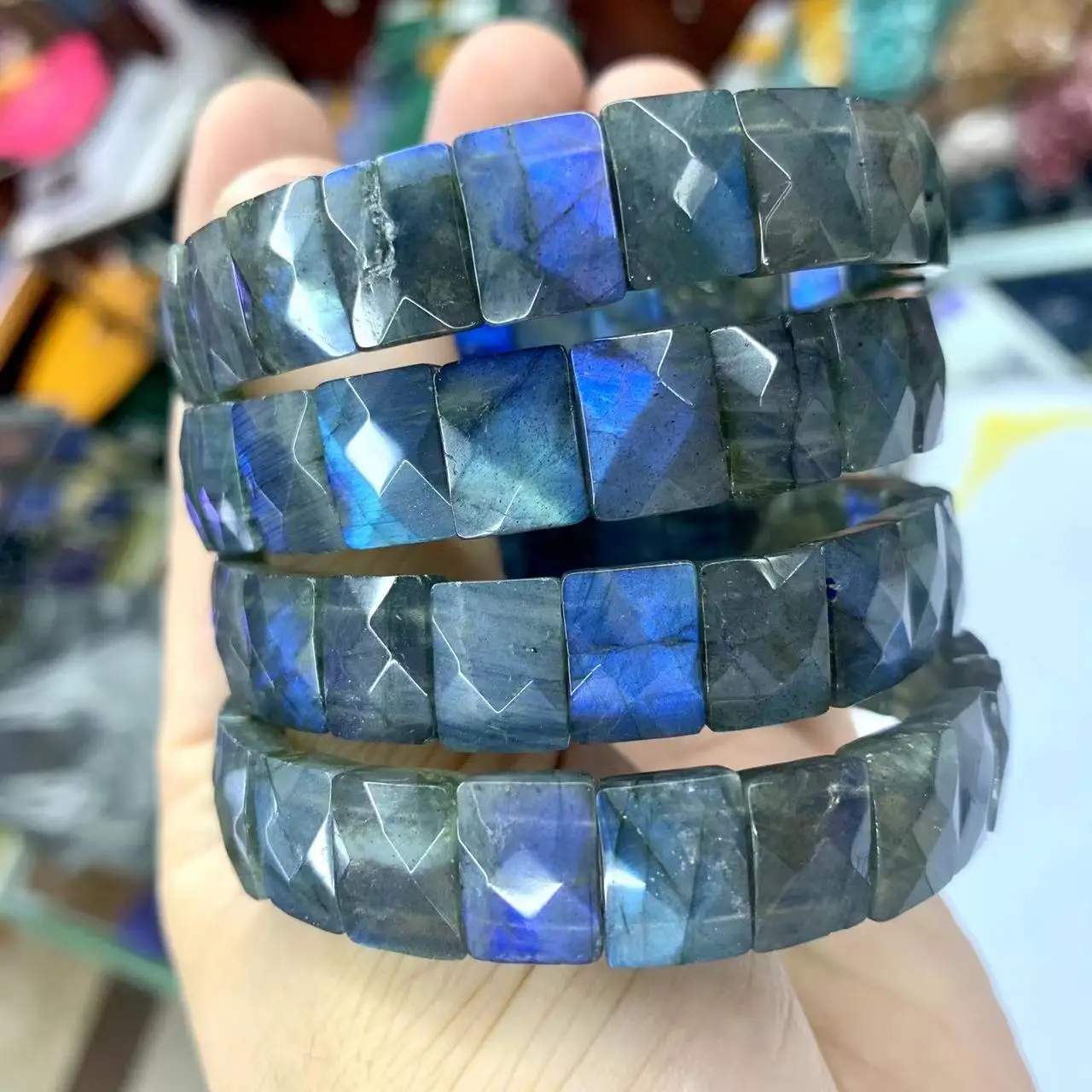 arco iris labradorite pedra pulseira pulseira de pedras preciosas naturais joias finas para homens e mulheres presente atacado 01