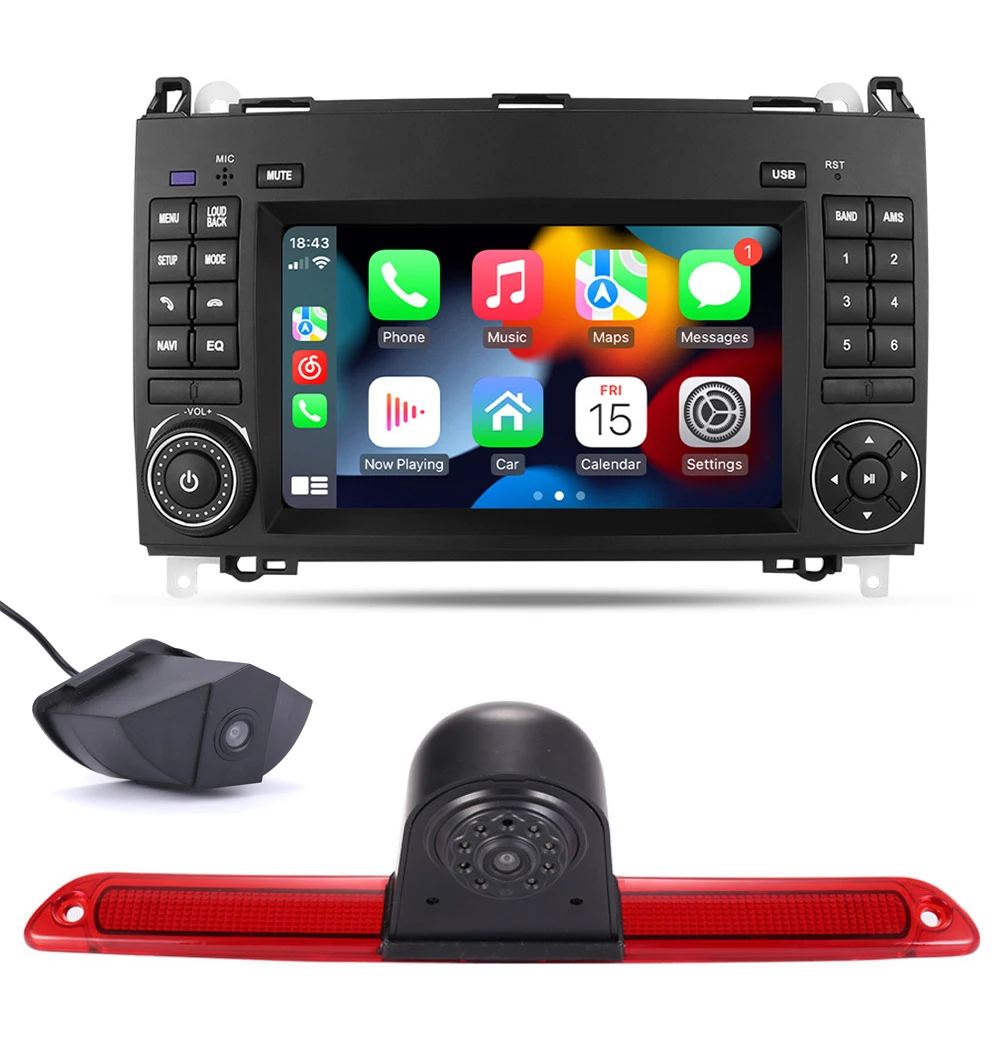 Android Car Radio with GPS Navigation+HD Front and rear Camera for Mercedes-Benz Sprinter 3-T Bus Kasten B906 209 210 211 213