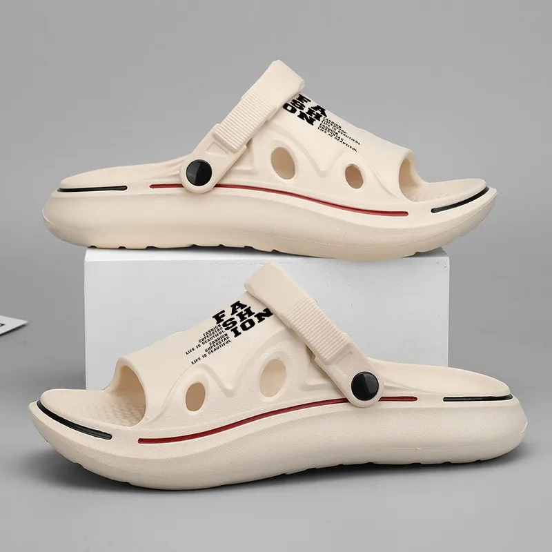 Zapatillas de moda para hombre, sandalias suaves de EVA, zapatos informales para exteriores, toboganes de playa, novedad de verano, 2024
