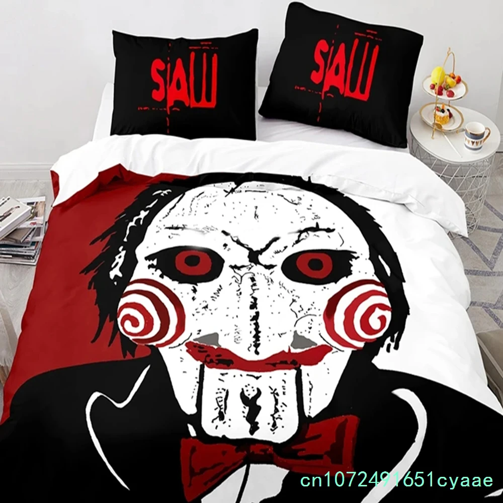 Horror Saw Movie Bedding Set Boys Girls Twin Queen Size Duvet Cover Pillowcase Bed Kids Adult Fashion Home Textileextile