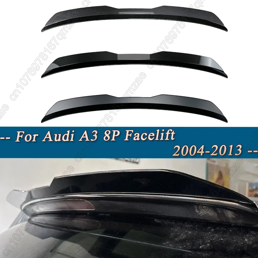 

Для Audi A3 Sportback 8P Facelift 2004-2013 задний спойлер на крыло, крышу блестящая Черная задняя искусственная автомобильная универсальная Настройка