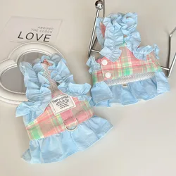 Conjunto arnés y correa con vestido transpirable de verano para perro