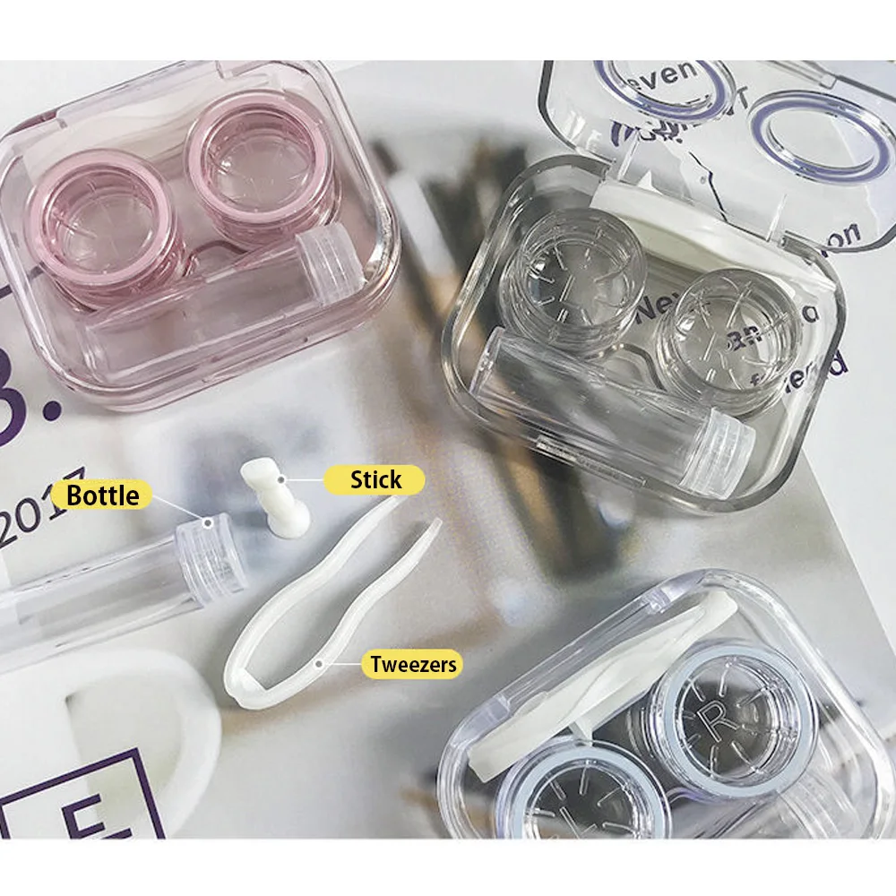 1PC New Transparent Contact Lenses Case Mini Portable Travel Contact Lenses Box Beautiful Pupil Lenses Container Storage Case