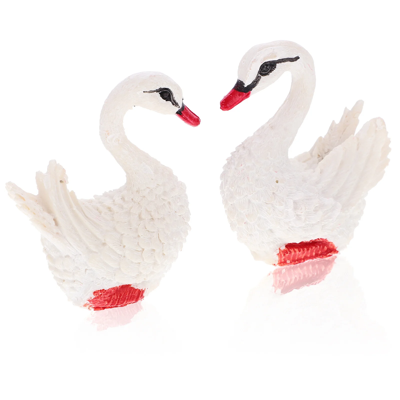 

1Pair Fish Tank Decor Resin White Swan Aquarium Ornament Lovely Small Artificial Swan Craft Underwater Decoration Safe for Fresh