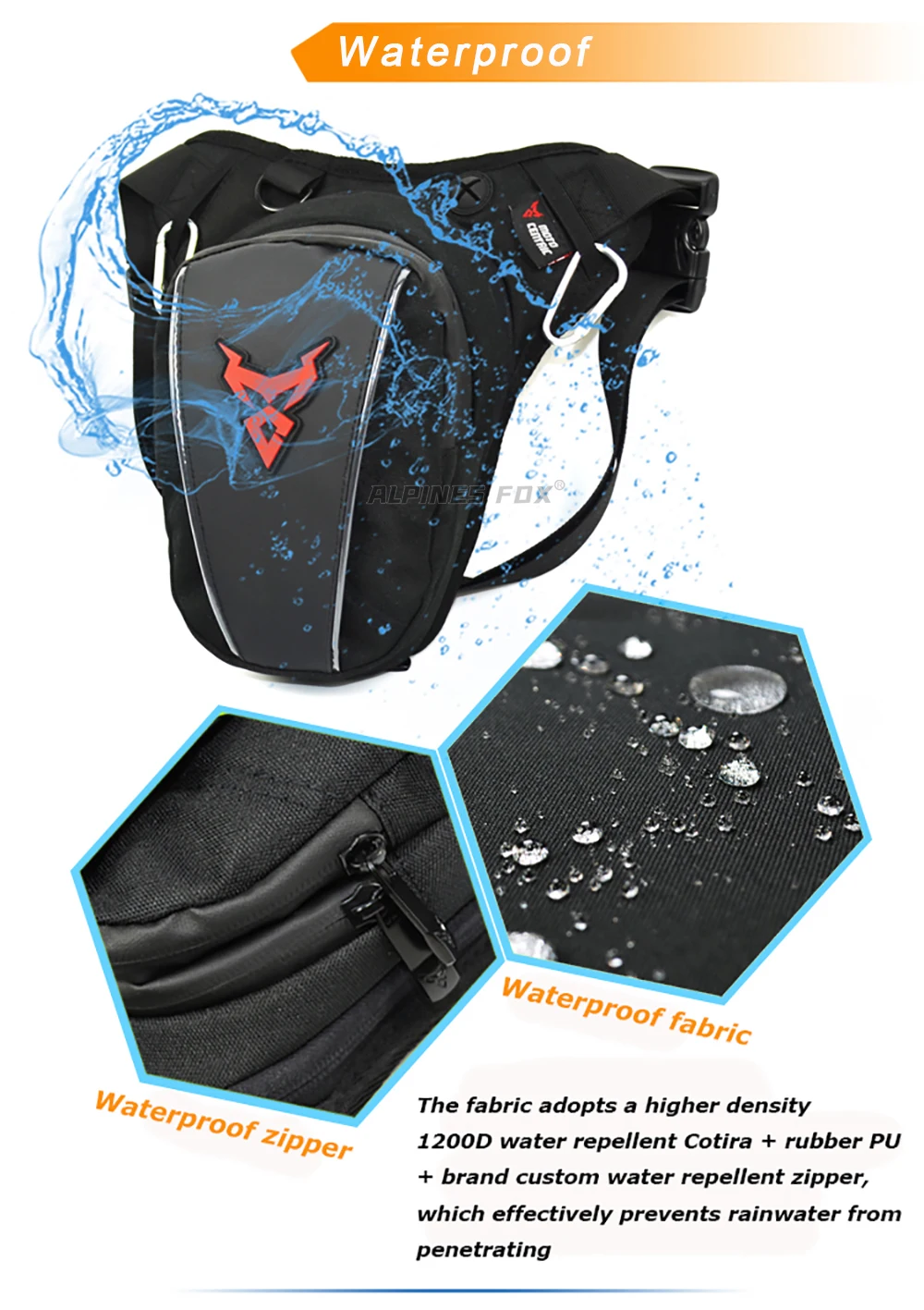 Moto zentrische wasserdichte Motorrad-Heck tasche Multifunktions-Rücksitz tasche Hochleistungs-Motorrad tasche Fahrer-Fallbein-Seiten tasche – Detail 23