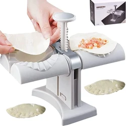 Máquina automática de moldes de bolinho, imprensa doméstica, cabeça dupla, envoltório, pastelaria, empanadas, Pierogi, ferramenta de cozinha