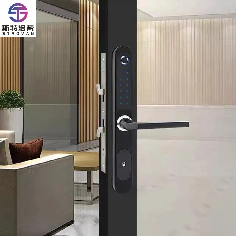 

Aluminum Narrow Door Lock Smart Lock Door Waterproof Outdoor Smart Door Lock Down Fingerprint Wifi