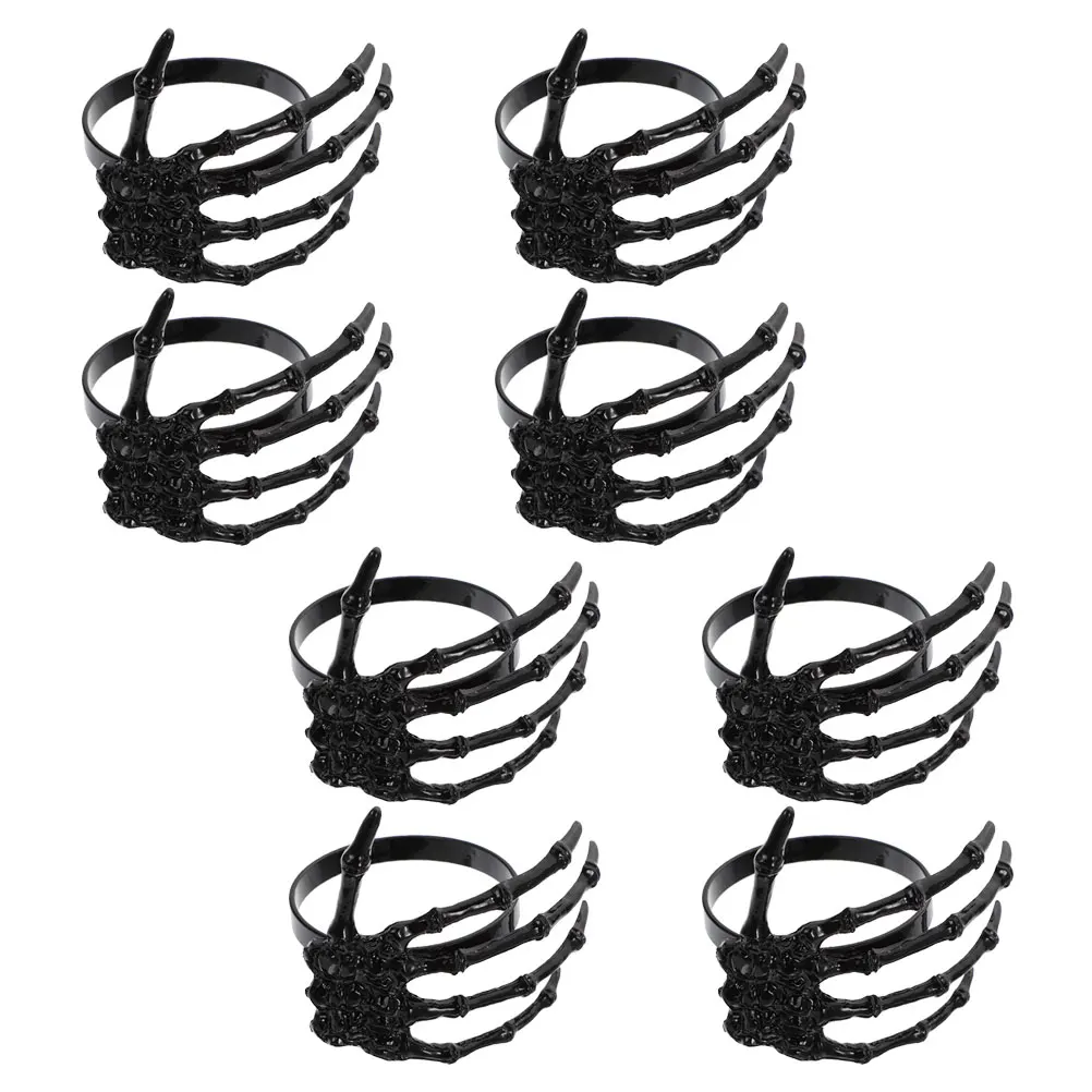 

6pcs Rings Shaped Sturdy Alloy Halloween Dinner Table Halloween Napkin Rings Supply Serviette Ring Decor
