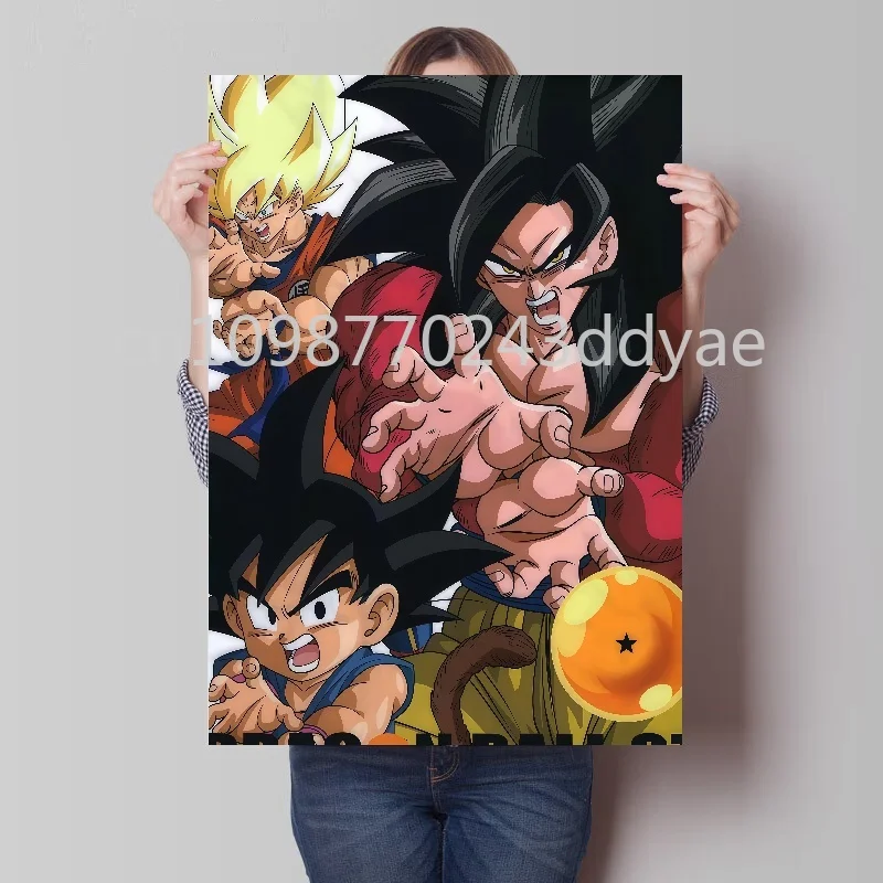 Póster clásico de Anime japonés Dragon Ball Goku HD, decoración de pared del hogar, sala de estar, dormitorio, pintura en lienzo, regalos para niños