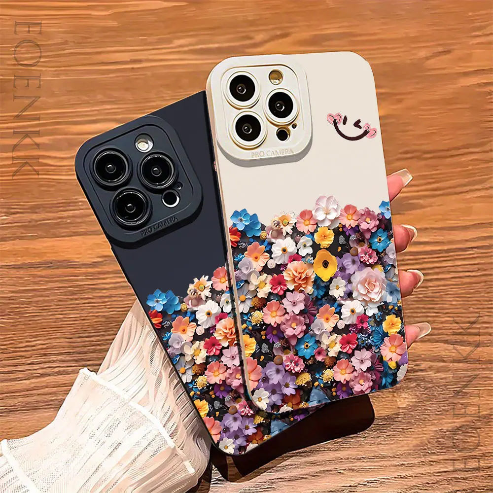 Aristocrats Colorful Flowers Soft Phone Case For iPhone 13 12 Mini X XS XR Max 7 8 Plus 11 14 15 Pro Max Anti-fall Protect Cover