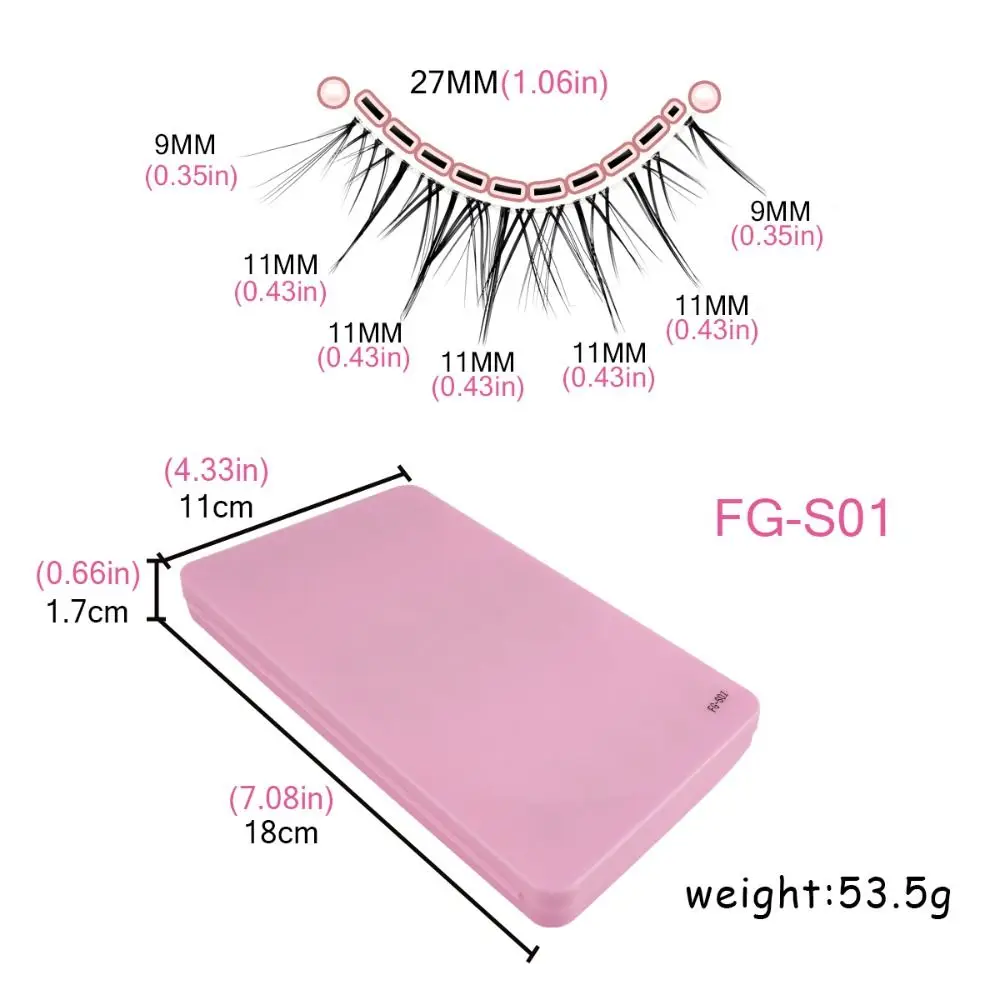 20 Paar natürliche feenhafte falsche Wimpern, transparentes Band, 3D-Manga-Wimpern, asiatische koreanische Wispy-Cosplay-Wimpern