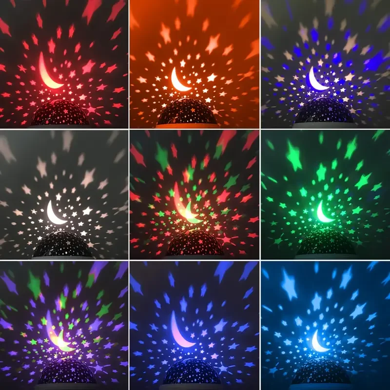Moon & Stars Night Lights LED Projector Light Starry  Galaxy Projection Lamp USB for Kids  Gift Room Party Decorations