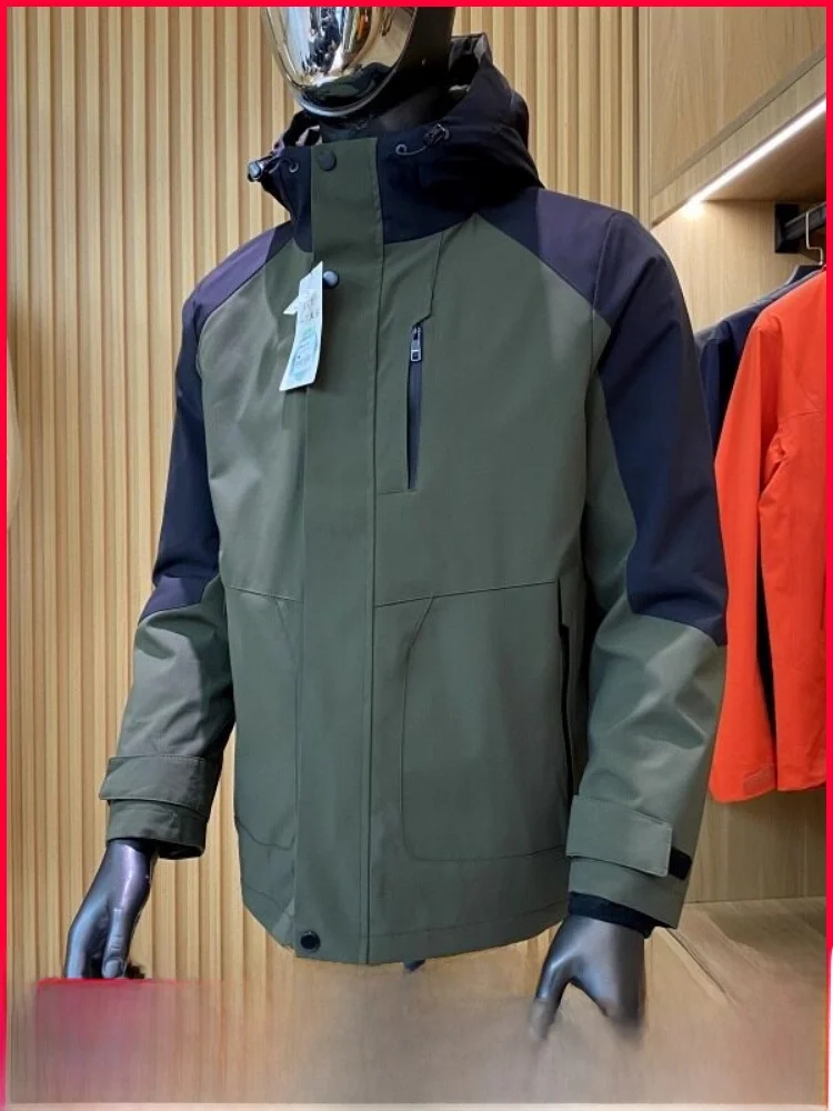 

Outdoor Tee-in-One Men's Windproof Water-resistant Jaet Casual Coat Detachable Inner Polyester Fiber Long Sve