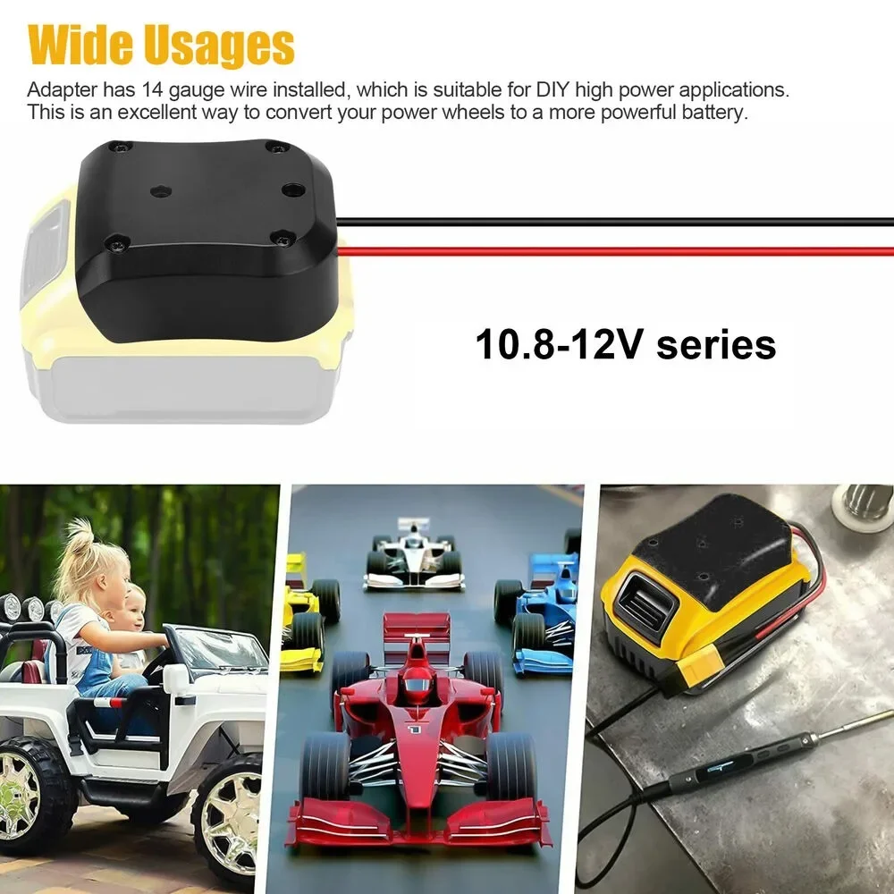 Imagem -05 - Adaptador Power Wheels para Dewalt 10.812v Bateria 14awg Robótica Faça Você Mesmo Robotics Trabalho Luzes rc Truck e rc Brinquedos