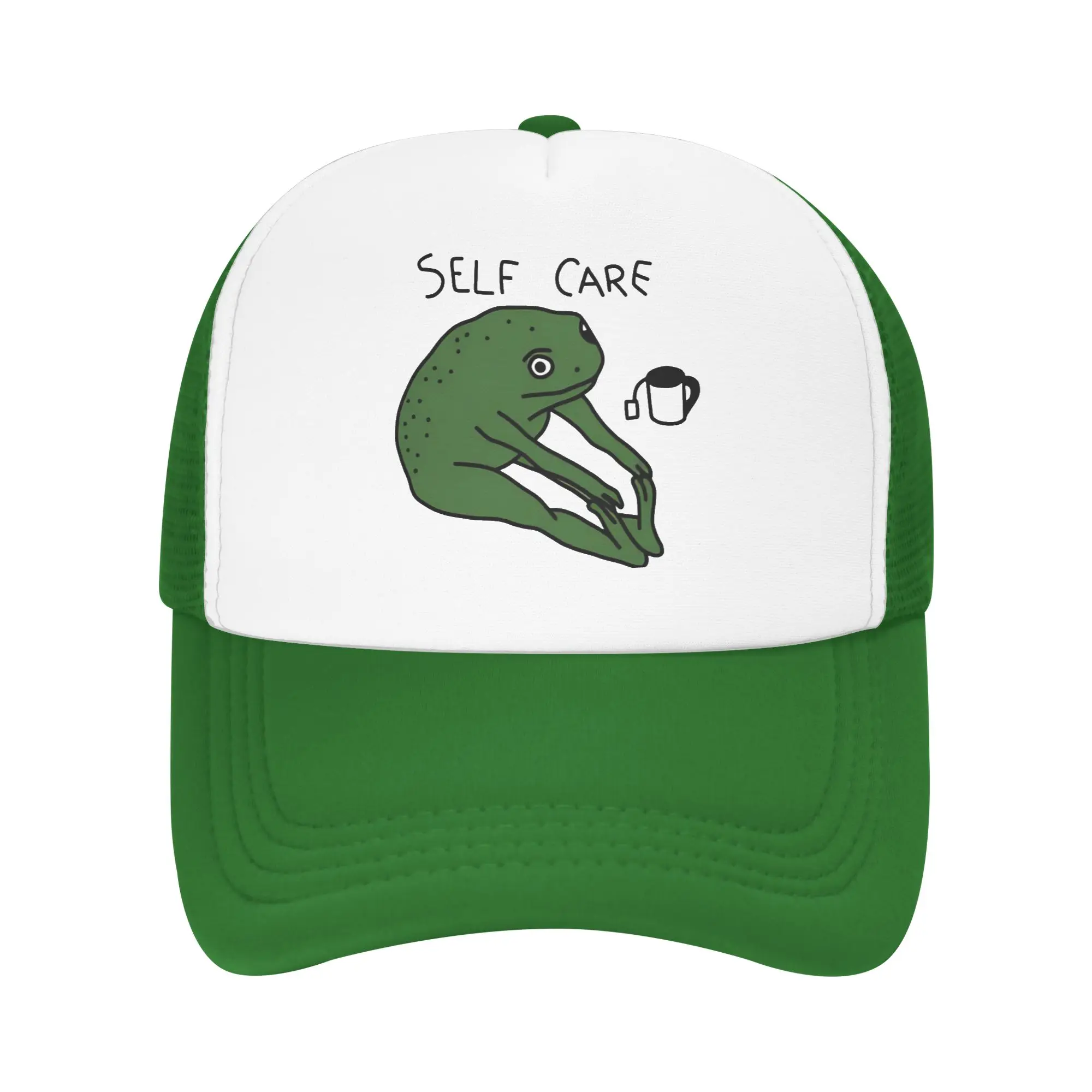 Funny Frog Self Care Trucker Hats Unisex  Hats Sun Caps Fishing Hat Adjustable Snapback Caps Mesh Baseball Caps Summer