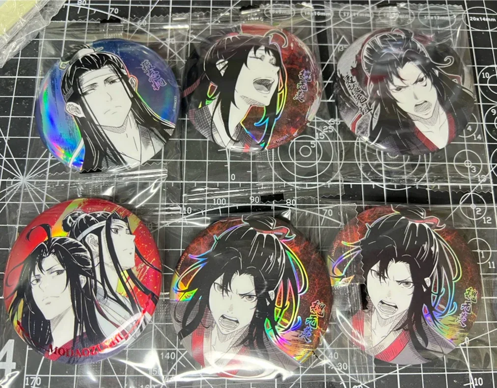 Official Grandmaster Of Demonic MDZS Mo Dao Zu Shi Wei Wuxian Lan Wangji Badge Button Brooch Pins Props Anime